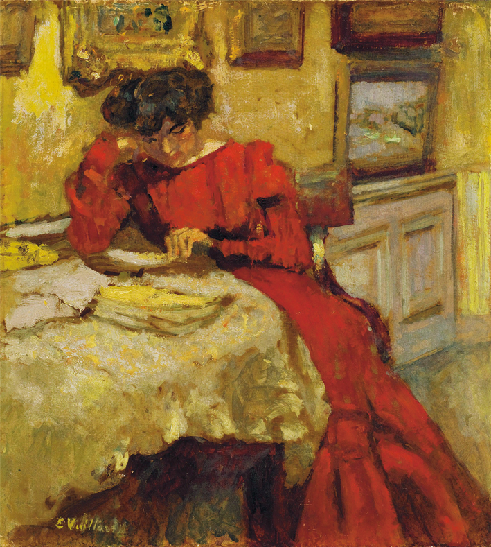  Edouard Vuillard —— MADAME HESSEL EN ROBE ROUGE LISANT